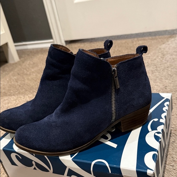 Lucky Brand Dark Blue Suede Booties - Picture 2 of 2